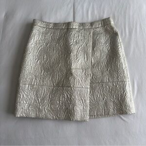 J. Crew Cream Embossed Paisley Mini Skirt
